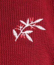 OLKAS24080 eur3(エウルキューブ) 【大きいサイズ/soso×eur3】リーフ刺繍ジャガードトップス ワイン(77)