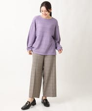 OLKAV21079 eur3(エウルキューブ) 【大きいサイズ】ケーブルジャカードカットソー ラベンダー(60)