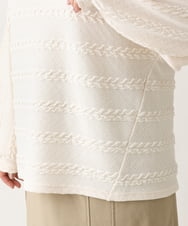 OLKAV21079 eur3(エウルキューブ) 【大きいサイズ】ケーブルジャカードカットソー アイボリー(80)