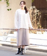 OLKAV21079 eur3(エウルキューブ) 【大きいサイズ】ケーブルジャカードカットソー アイボリー(80)