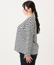 OLKBA90079 eur3(エウルキューブ) 【大きいサイズ/WEB限定】ボーダーカットソー ホワイト(90)