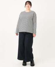 OLKBA90079 eur3(エウルキューブ) 【大きいサイズ/WEB限定】ボーダーカットソー ホワイト(90)