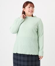 OLKBD31059 eur3(エウルキューブ) 【WEB先行販売】【大きいサイズ】シャーリングメロートップス ライトグリーン(30)