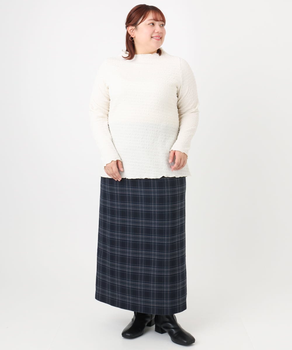 OLKBD31059 eur3(エウルキューブ) 【WEB先行販売】【大きいサイズ】シャーリングメロートップス アイボリー(80)