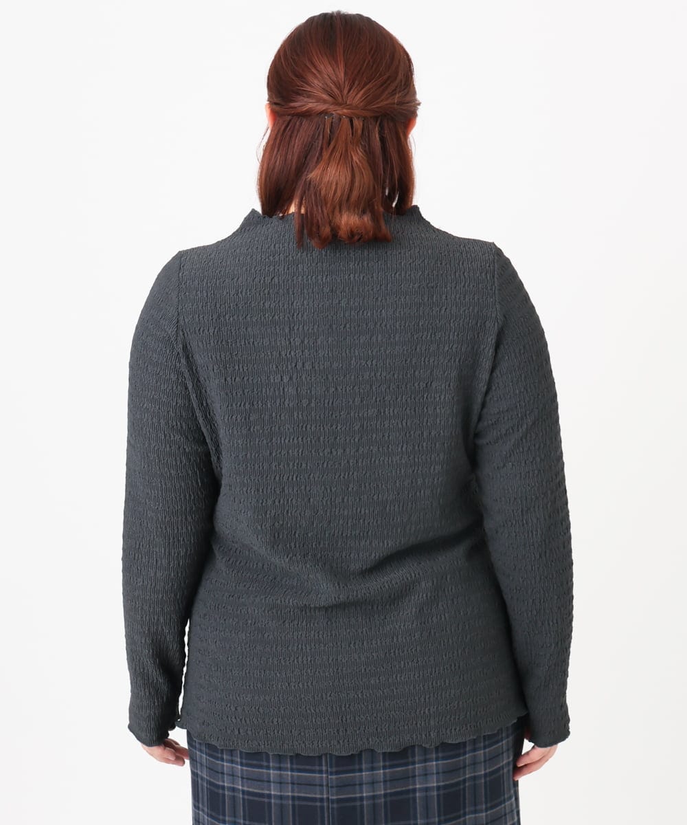 OLKBD31059 eur3(エウルキューブ) 【WEB先行販売】【大きいサイズ】シャーリングメロートップス ダークグレー(93)