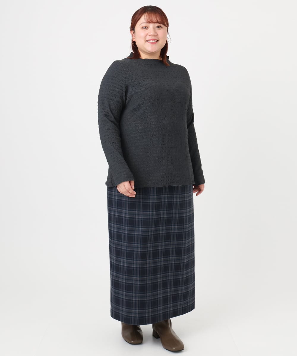 OLKBD31059 eur3(エウルキューブ) 【WEB先行販売】【大きいサイズ】シャーリングメロートップス ダークグレー(93)