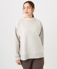 OLKBD32069 eur3(エウルキューブ) 【WEB先行販売】【大きいサイズ/a.v.v×eur3】ラメ裏毛スウェットプルオーバー グレージュ(89)