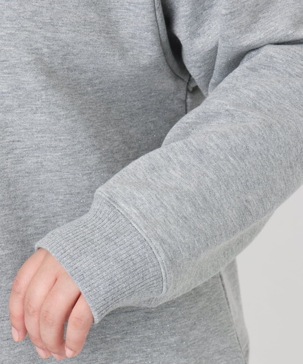 OLKBD32069 eur3(エウルキューブ) 【WEB先行販売】【大きいサイズ/a.v.v×eur3】ラメ裏毛スウェットプルオーバー グレー(92)