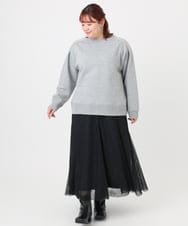 OLKBD32069 eur3(エウルキューブ) 【WEB先行販売】【大きいサイズ/a.v.v×eur3】ラメ裏毛スウェットプルオーバー グレー(92)