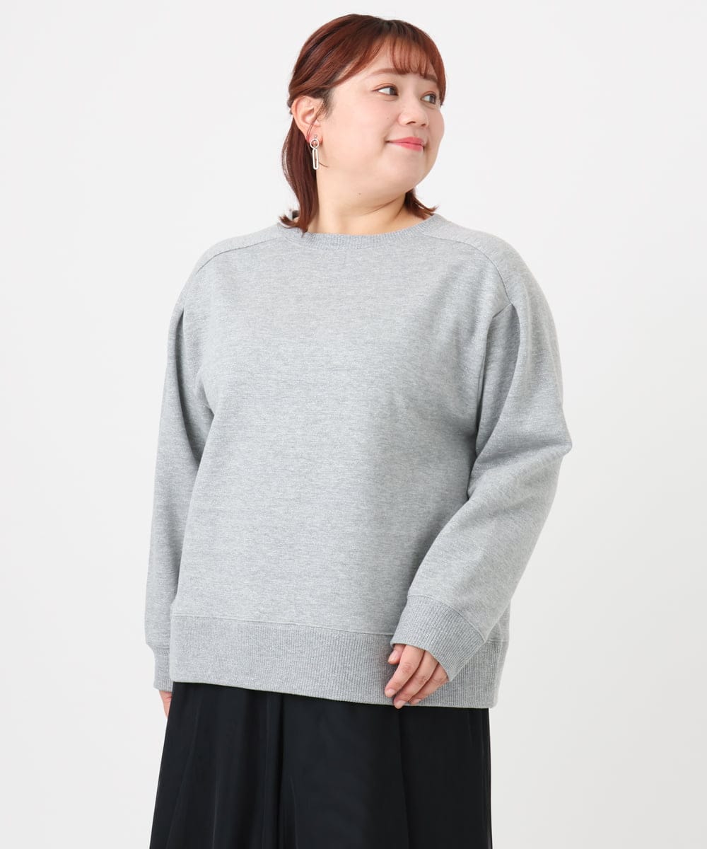 OLKBD32069 eur3(エウルキューブ) 【WEB先行販売】【大きいサイズ/a.v.v×eur3】ラメ裏毛スウェットプルオーバー グレー(92)