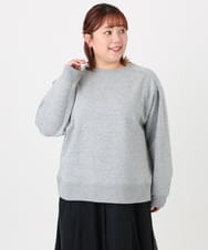 OLKBD32069 eur3(エウルキューブ) 【WEB先行販売】【大きいサイズ/a.v.v×eur3】ラメ裏毛スウェットプルオーバー グレー(92)