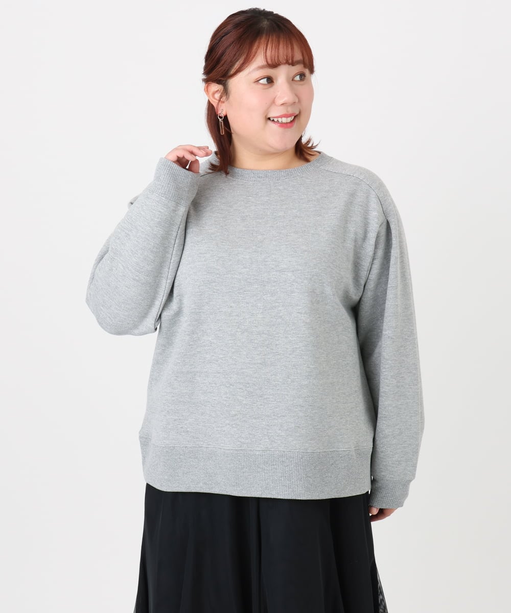 OLKBD32069 eur3(エウルキューブ) 【WEB先行販売】【大きいサイズ/a.v.v×eur3】ラメ裏毛スウェットプルオーバー グレー(92)