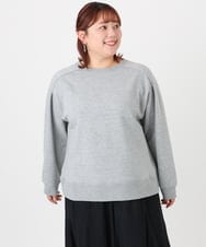 OLKBD32069 eur3(エウルキューブ) 【WEB先行販売】【大きいサイズ/a.v.v×eur3】ラメ裏毛スウェットプルオーバー グレー(92)