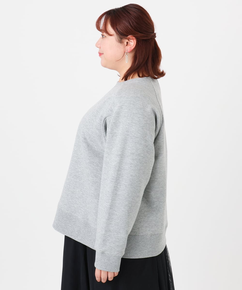 OLKBD32069 eur3(エウルキューブ) 【WEB先行販売】【大きいサイズ/a.v.v×eur3】ラメ裏毛スウェットプルオーバー グレー(92)