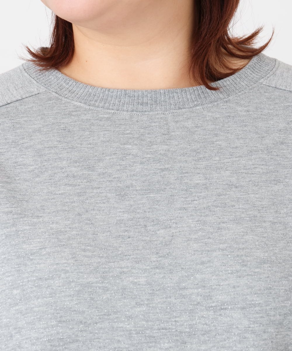 OLKBD32069 eur3(エウルキューブ) 【WEB先行販売】【大きいサイズ/a.v.v×eur3】ラメ裏毛スウェットプルオーバー グレー(92)