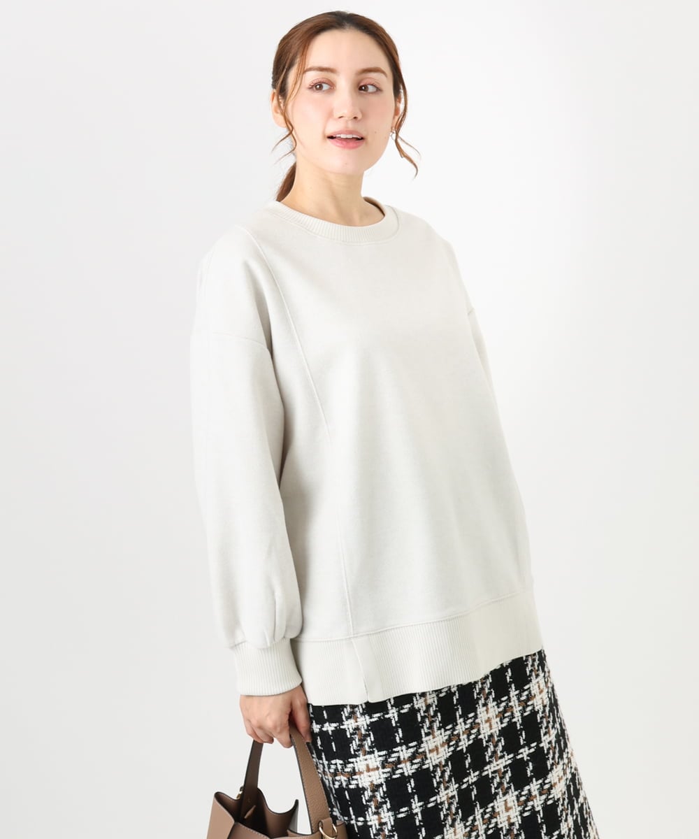 OLKBD34099 eur3(エウルキューブ) 【WEB先行販売】【大きいサイズ】起毛スウェットライクトップス アイボリー(80)