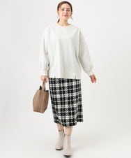 OLKBD34099 eur3(エウルキューブ) 【WEB先行販売】【大きいサイズ】起毛スウェットライクトップス アイボリー(80)