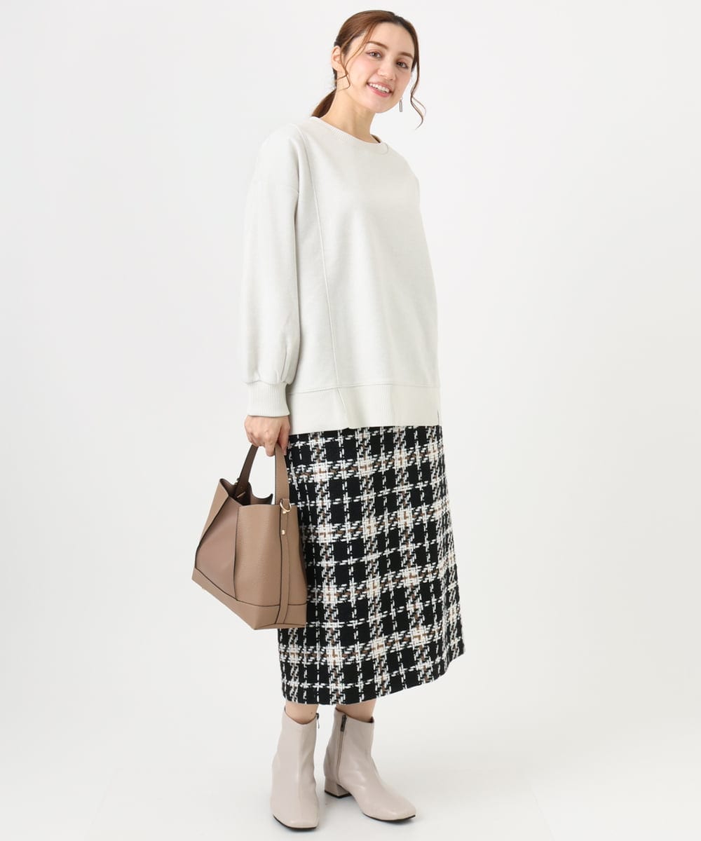 OLKBD34099 eur3(エウルキューブ) 【WEB先行販売】【大きいサイズ】起毛スウェットライクトップス アイボリー(80)