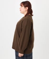OLKBD34099 eur3(エウルキューブ) 【WEB先行販売】【大きいサイズ】起毛スウェットライクトップス ダークブラウン(87)