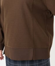 OLKBD34099 eur3(エウルキューブ) 【WEB先行販売】【大きいサイズ】起毛スウェットライクトップス ダークブラウン(87)