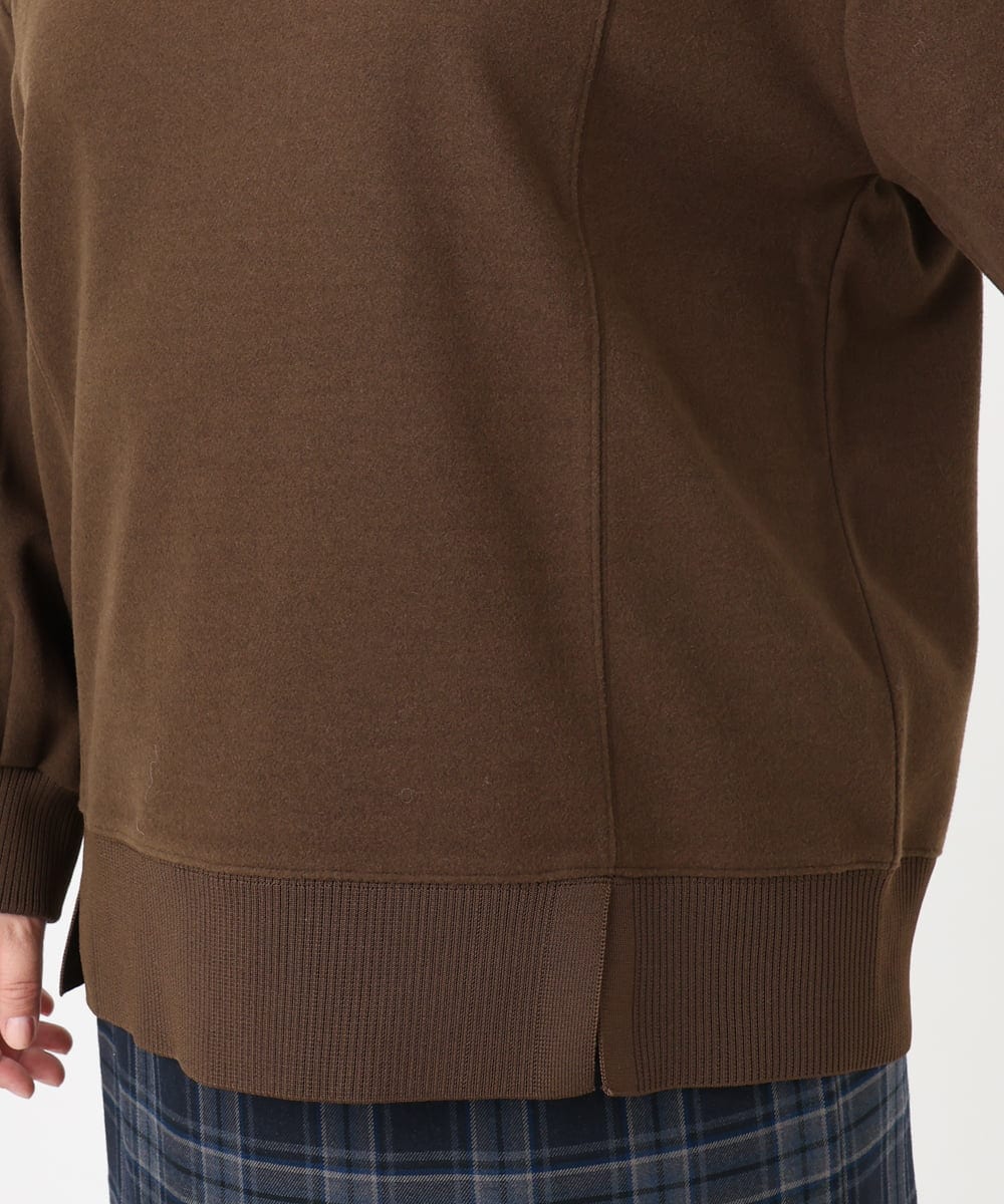 OLKBD34099 eur3(エウルキューブ) 【WEB先行販売】【大きいサイズ】起毛スウェットライクトップス ダークブラウン(87)