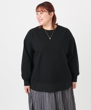 OLKBD34099 eur3(エウルキューブ) 【WEB先行販売】【大きいサイズ】起毛スウェットライクトップス ブラック(94)