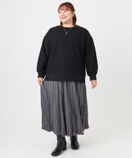 OLKBD34099 eur3(エウルキューブ) 【WEB先行販売】【大きいサイズ】起毛スウェットライクトップス ブラック(94)