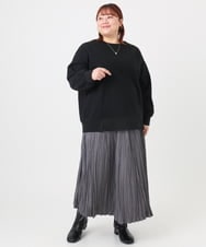 OLKBD34099 eur3(エウルキューブ) 【WEB先行販売】【大きいサイズ】起毛スウェットライクトップス ブラック(94)