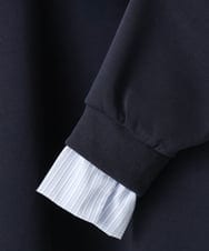 OLKBD37099 eur3(エウルキューブ) 【WEB先行販売】【大きいサイズ】レイヤード風ボウタイトップス ネイビー(57)