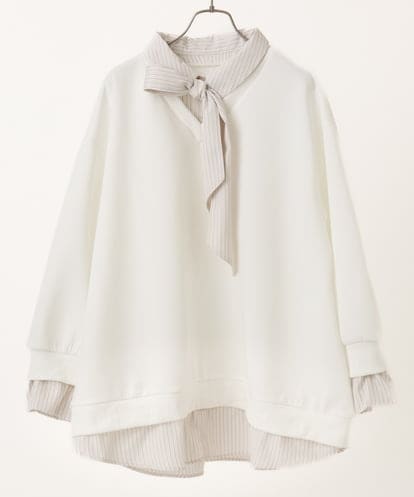 OLKBD37099 eur3 【WEB先行販売】【大きいサイズ】レイヤード風ボウタイトップス