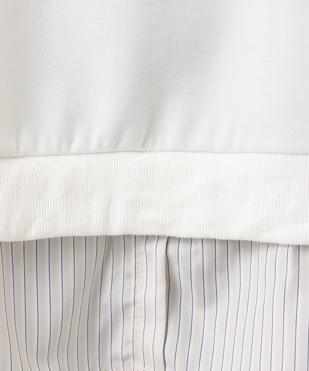 OLKBD37099 eur3(エウルキューブ) 【大きいサイズ】レイヤード風ボウタイトップス ホワイト(90)