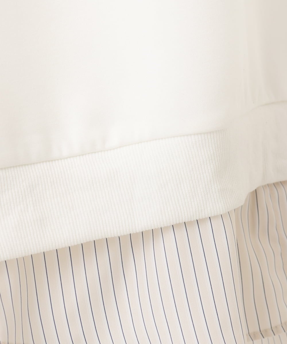 OLKBD37099 eur3(エウルキューブ) 【WEB先行販売】【大きいサイズ】レイヤード風ボウタイトップス ホワイト(90)