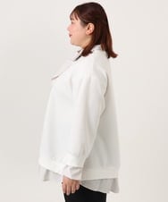 OLKBD37099 eur3(エウルキューブ) 【大きいサイズ】レイヤード風ボウタイトップス ホワイト(90)