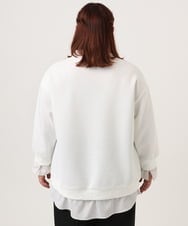 OLKBD37099 eur3(エウルキューブ) 【大きいサイズ】レイヤード風ボウタイトップス ホワイト(90)