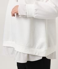 OLKBD37099 eur3(エウルキューブ) 【大きいサイズ】レイヤード風ボウタイトップス ホワイト(90)