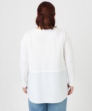 OLKBD90079 eur3(エウルキューブ) 【大きいサイズ】シャツヘムドッキングプルオーバー アイボリー(80)