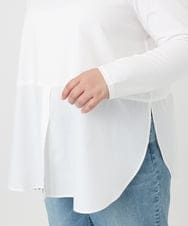 OLKBD90079 eur3(エウルキューブ) 【大きいサイズ】シャツヘムドッキングプルオーバー アイボリー(80)