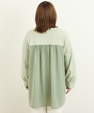 OLKBS21080 eur3(エウルキューブ) 【大きいサイズ】パールキーネックカットソー ライトグリーン(30)