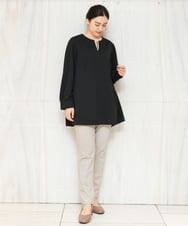 OLKBS21080 eur3(エウルキューブ) 【大きいサイズ】パールキーネックカットソー ブラック(94)