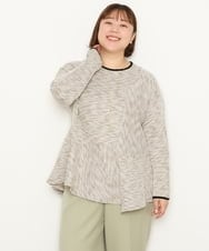 OLKBS25070 eur3(エウルキューブ) 【大きいサイズ】カルゼツイードチュニック モカ(84)