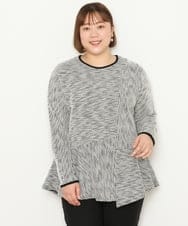 OLKBS25070 eur3(エウルキューブ) 【大きいサイズ】カルゼツイードチュニック ブラック(94)
