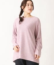 OLKBV34079 eur3(エウルキューブ) 【大きいサイズ】袖タックニットソー ピンク(03)