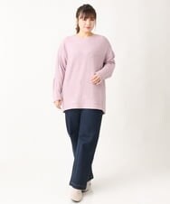OLKBV34079 eur3(エウルキューブ) 【大きいサイズ】袖タックニットソー ピンク(03)