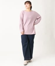 OLKBV34079 eur3(エウルキューブ) 【大きいサイズ】袖タックニットソー ピンク(03)