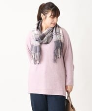 OLKBV34079 eur3(エウルキューブ) 【大きいサイズ】袖タックニットソー ピンク(03)