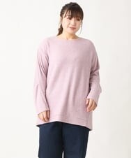 OLKBV34079 eur3(エウルキューブ) 【大きいサイズ】袖タックニットソー ピンク(03)