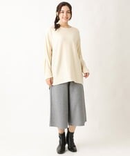 OLKBV34079 eur3(エウルキューブ) 【大きいサイズ】袖タックニットソー アイボリー(80)