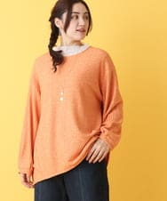 OLKBV38089 eur3(エウルキューブ) 【大きいサイズ】ケーブルジャージーカットソー オレンジ(15)