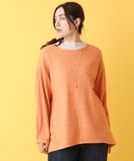 OLKBV38089 eur3(エウルキューブ) 【大きいサイズ】ケーブルジャージーカットソー オレンジ(15)