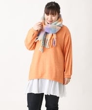 OLKBV38089 eur3(エウルキューブ) 【大きいサイズ】ケーブルジャージーカットソー オレンジ(15)
